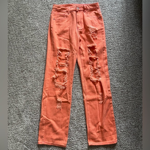 Shein Coral Ripped Jeans - Picture 1 of 3